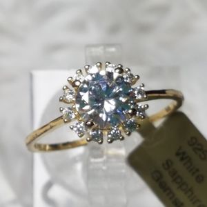 White Sapphire Halo Ring